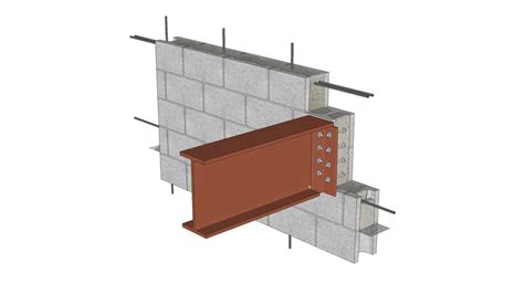 steel beam box cmu wall|concrete to steel beam connection.